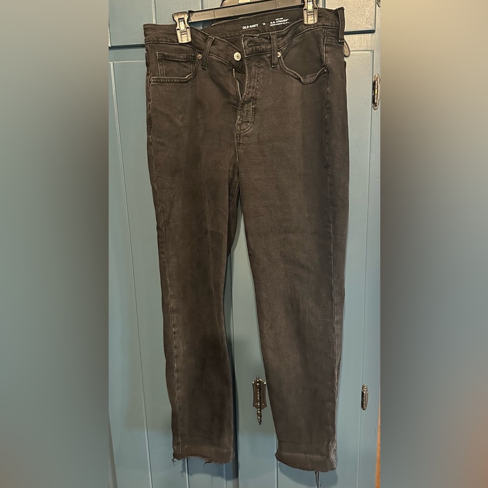 Old Navy Black High-Rise Straight Jeans